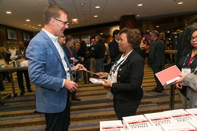 Conference keynote presenter David Horsager book signing